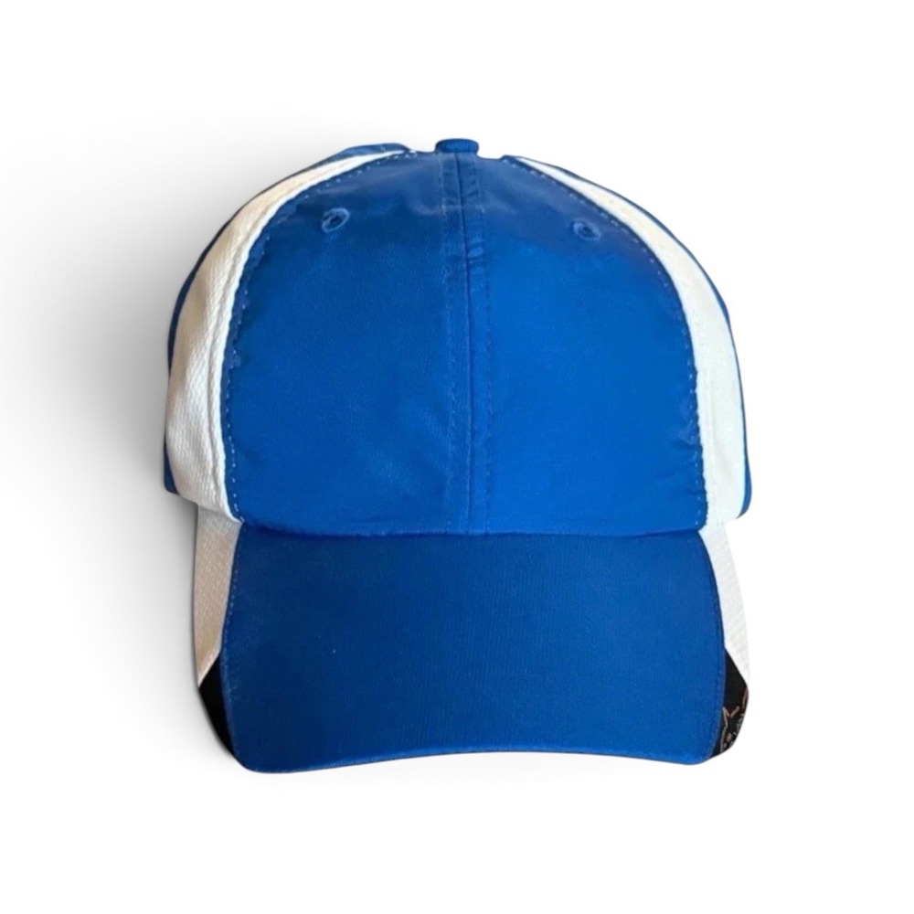Greg Norman Play Dry Golf Hat Men's Blue White Moisture Wicking Adjustable NEW